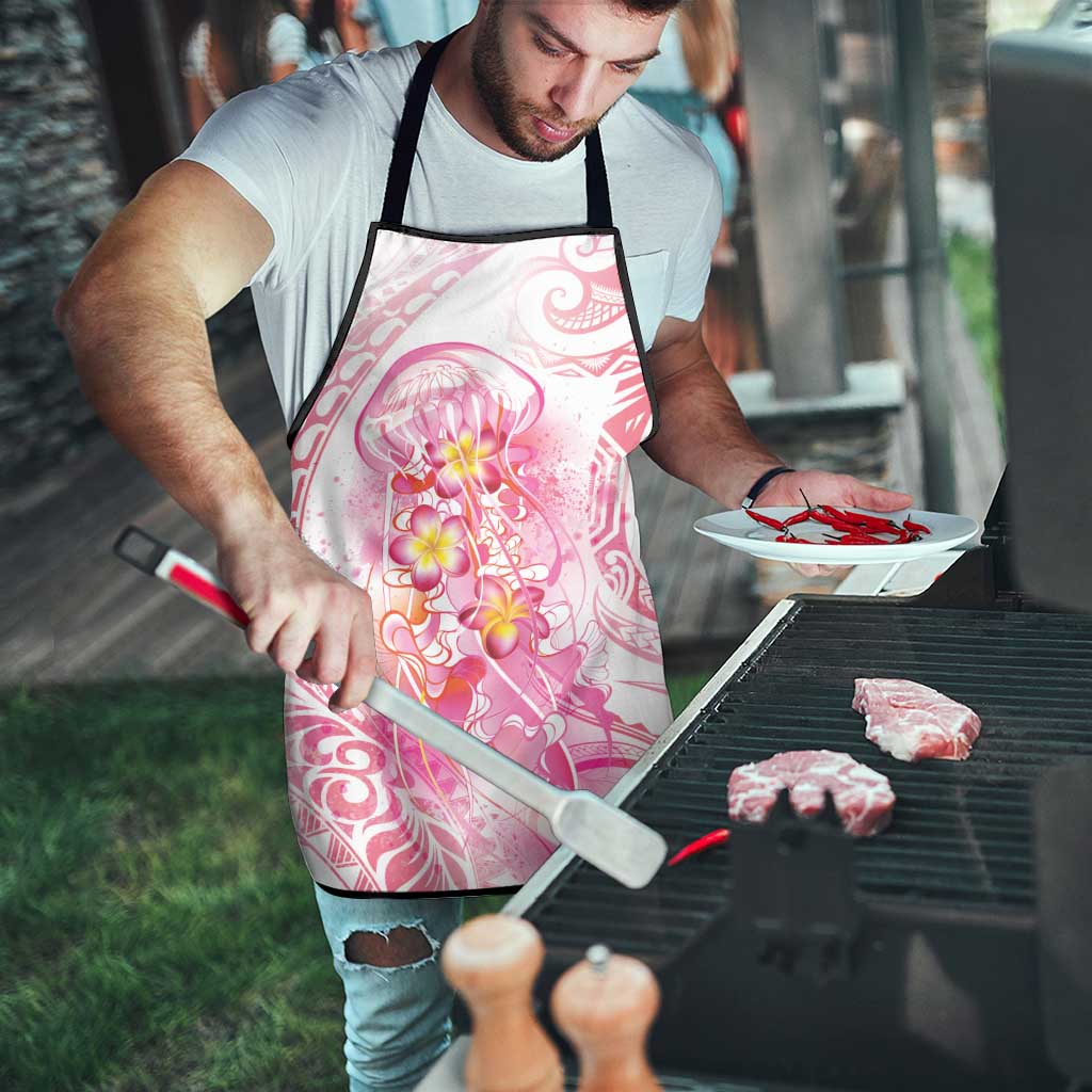 Rose Pink Polynesian Jellyfish Apron Watercolor Glows LT7 - Polynesian Pride