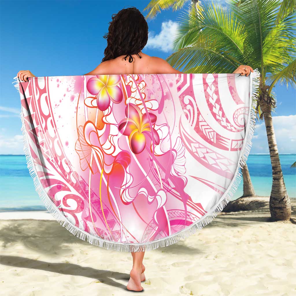 Rose Pink Polynesian Jellyfish Beach Blanket Watercolor Glows LT7 - Polynesian Pride