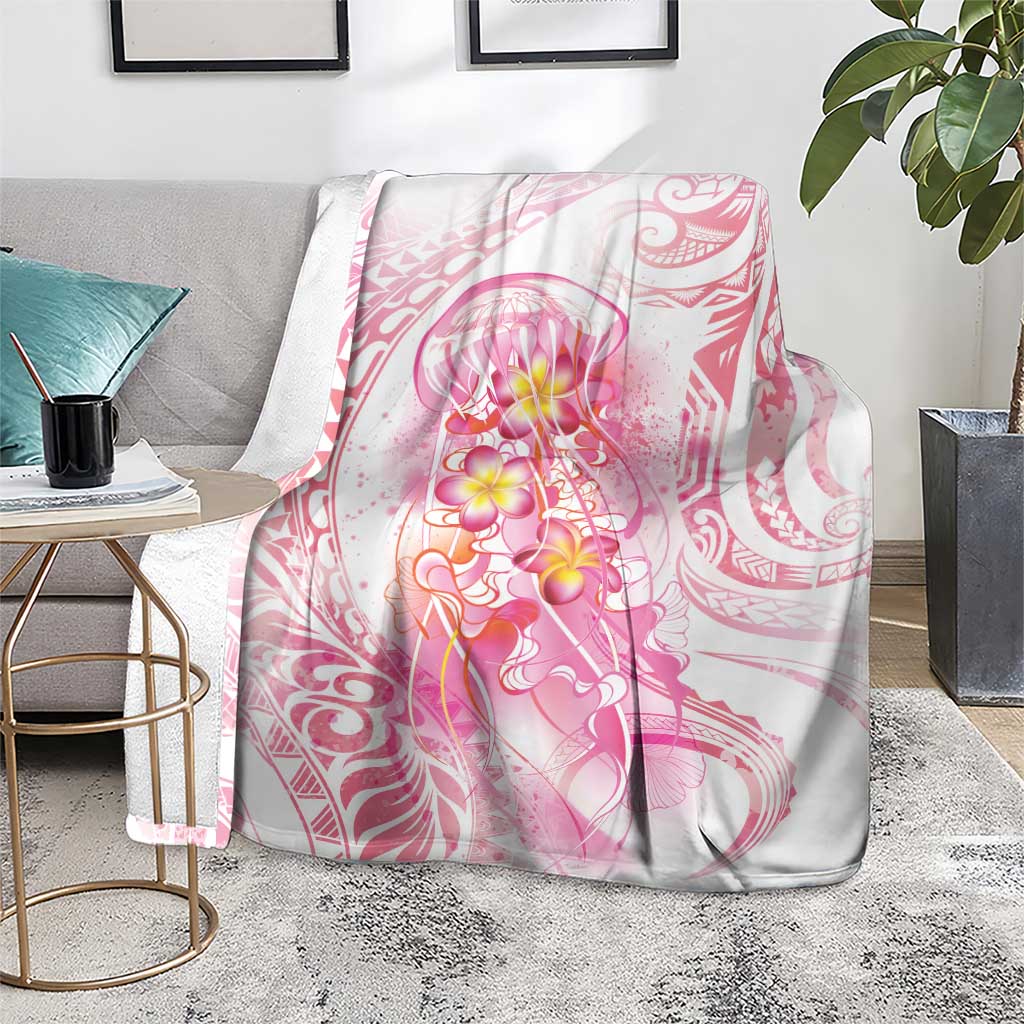 Rose Pink Polynesian Jellyfish Blanket Watercolor Glows - Polynesian Pride