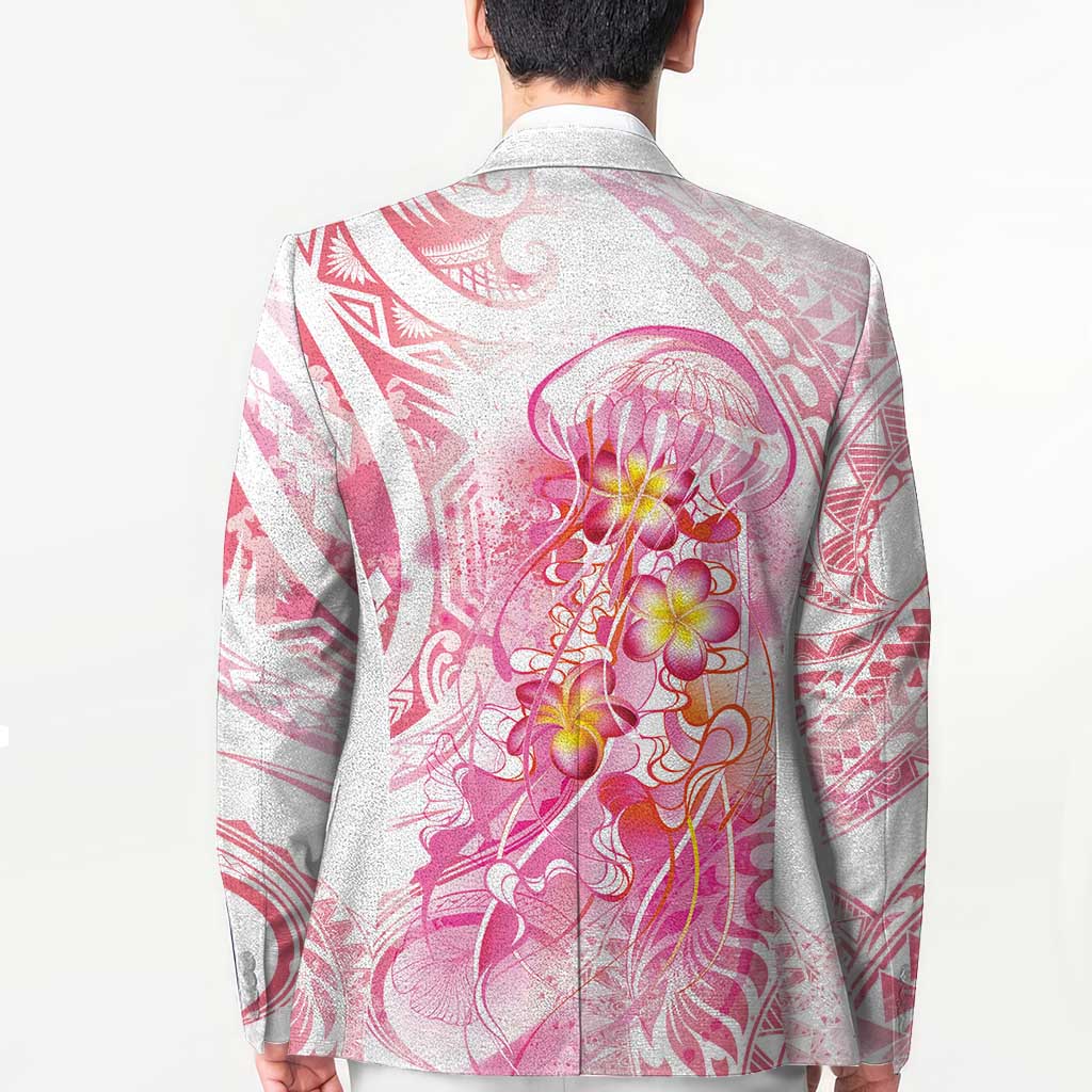 Rose Pink Polynesian Jellyfish Blazer Watercolor Glows - Polynesian Pride