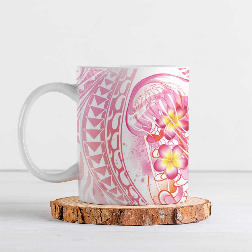 Rose Pink Polynesian Jellyfish Ceramic Mug Watercolor Glows LT7 Rose Pink - Polynesian Pride