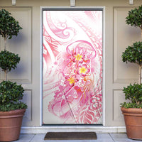 Rose Pink Polynesian Jellyfish Door Cover Watercolor Glows LT7 Rose Pink - Polynesian Pride