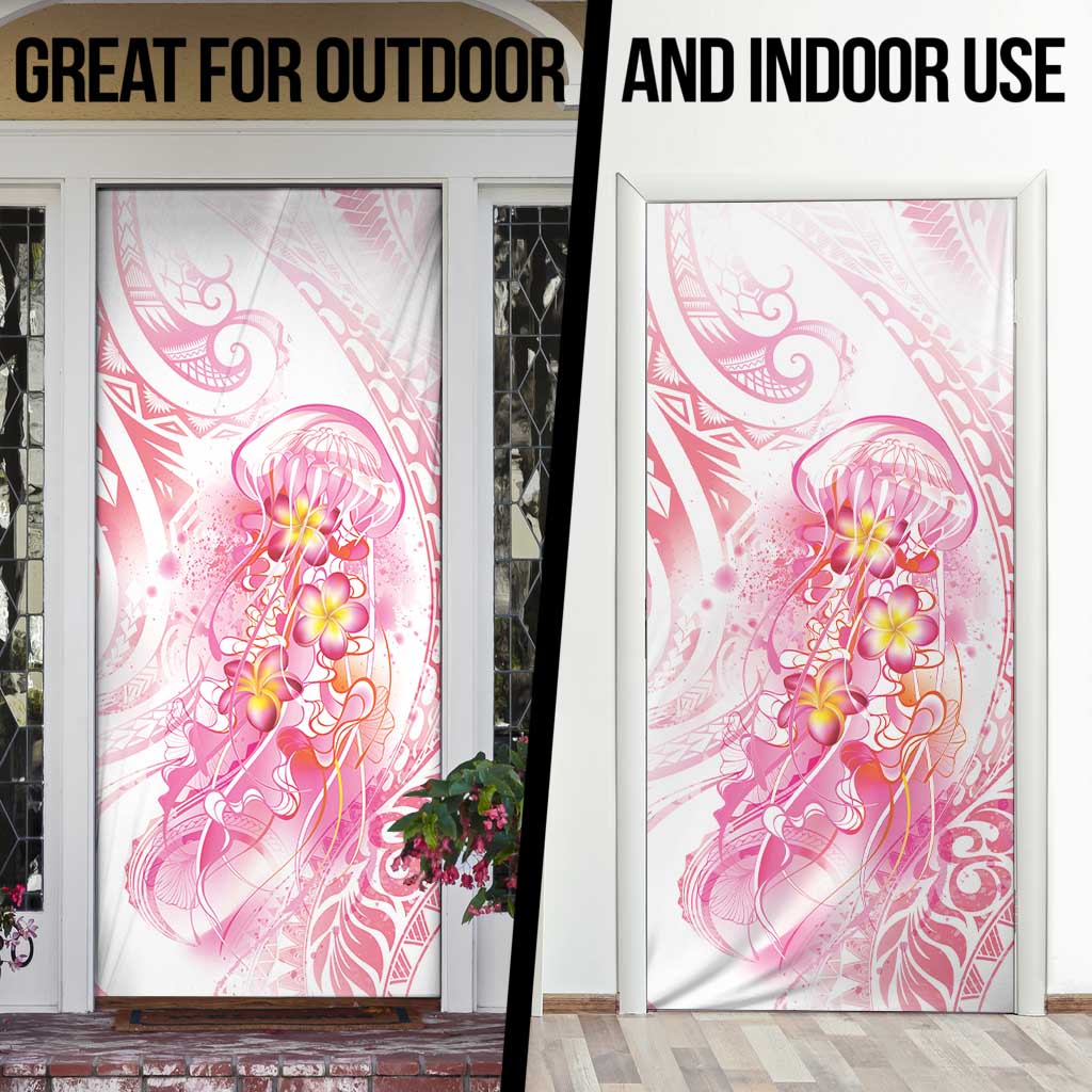 Rose Pink Polynesian Jellyfish Door Cover Watercolor Glows LT7 - Polynesian Pride