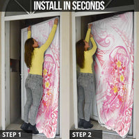 Rose Pink Polynesian Jellyfish Door Cover Watercolor Glows LT7 - Polynesian Pride