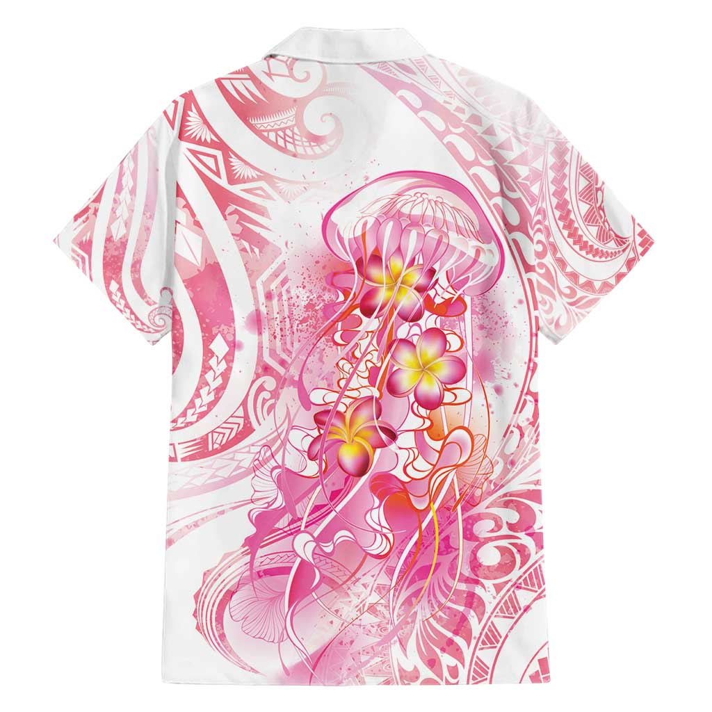Rose Pink Polynesian Jellyfish Family Matching Summer Maxi Dress and Hawaiian Shirt Watercolor Glows - Polynesian Pride