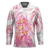Rose Pink Polynesian Jellyfish Hockey Jersey Watercolor Glows LT7 Unisex Rose Pink - Polynesian Pride
