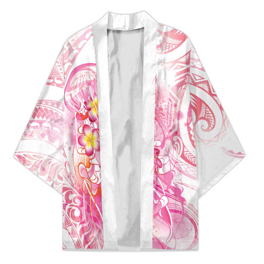 Rose Pink Polynesian Jellyfish Kimono Watercolor Glows LT7 Unisex Rose Pink - Polynesian Pride