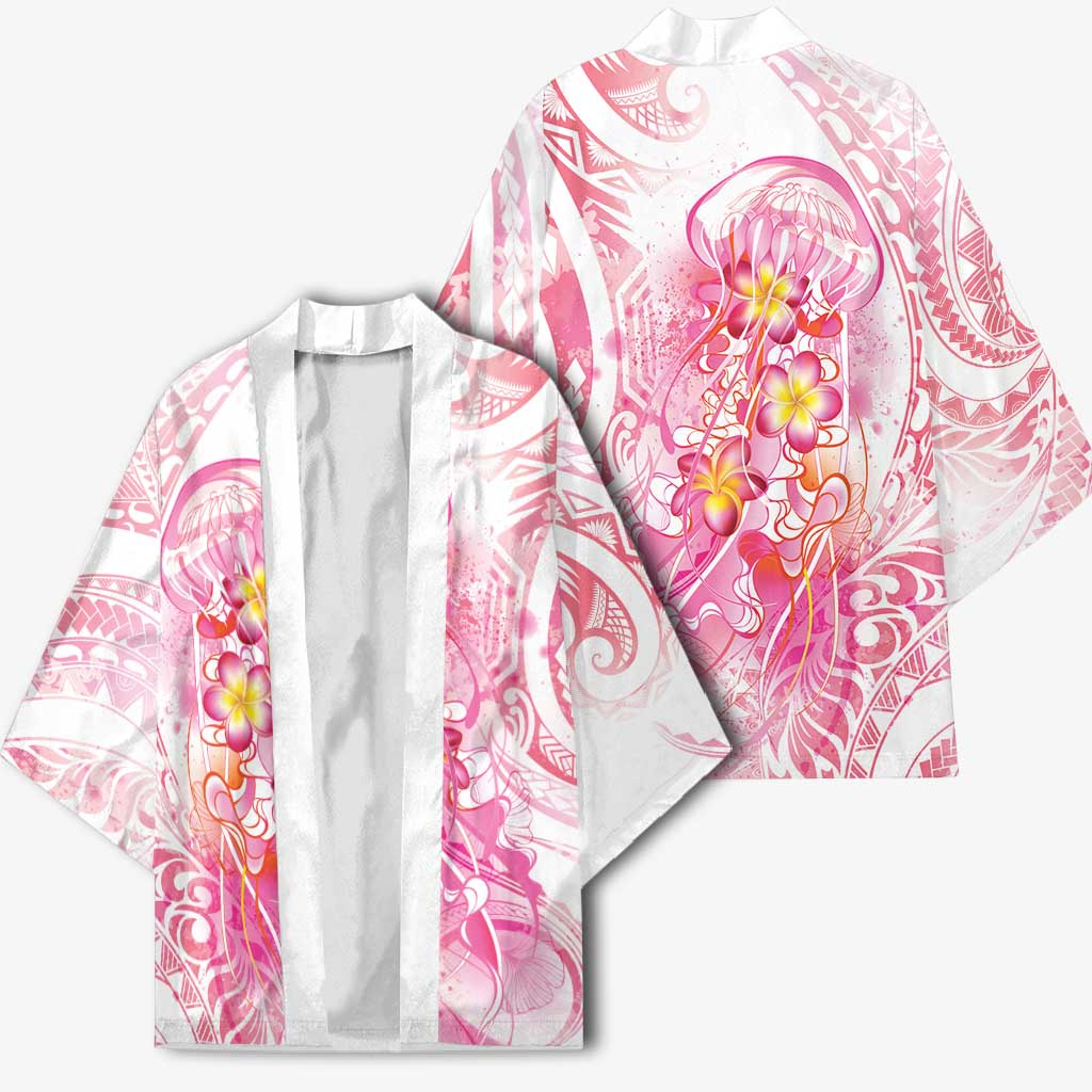 Rose Pink Polynesian Jellyfish Kimono Watercolor Glows LT7 - Polynesian Pride