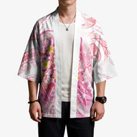 Rose Pink Polynesian Jellyfish Kimono Watercolor Glows LT7 - Polynesian Pride