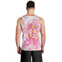 Rose Pink Polynesian Jellyfish Men Tank Top Watercolor Glows LT7 - Polynesian Pride