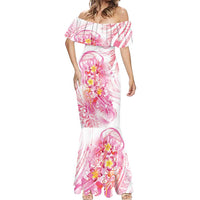 Rose Pink Polynesian Jellyfish Mermaid Dress Watercolor Glows - Polynesian Pride