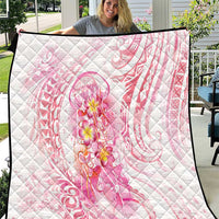 Rose Pink Polynesian Jellyfish Quilt Watercolor Glows - Polynesian Pride