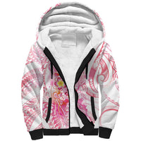 Rose Pink Polynesian Jellyfish Sherpa Hoodie Watercolor Glows LT7 Unisex Rose Pink - Polynesian Pride