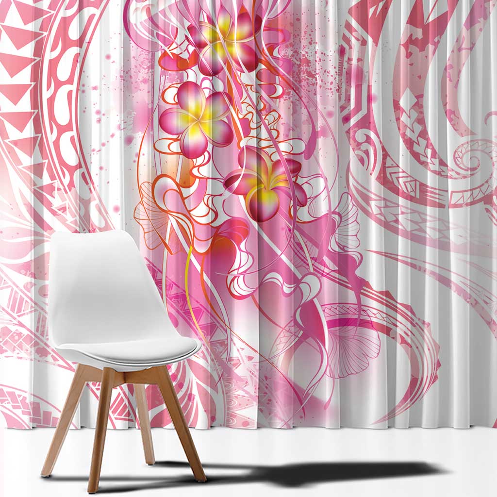 Rose Pink Polynesian Jellyfish Window Curtain Watercolor Glows - Polynesian Pride