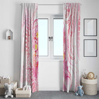 Rose Pink Polynesian Jellyfish Window Curtain Watercolor Glows - Polynesian Pride