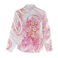 Rose Pink Polynesian Jellyfish Women Casual Shirt Watercolor Glows - Polynesian Pride