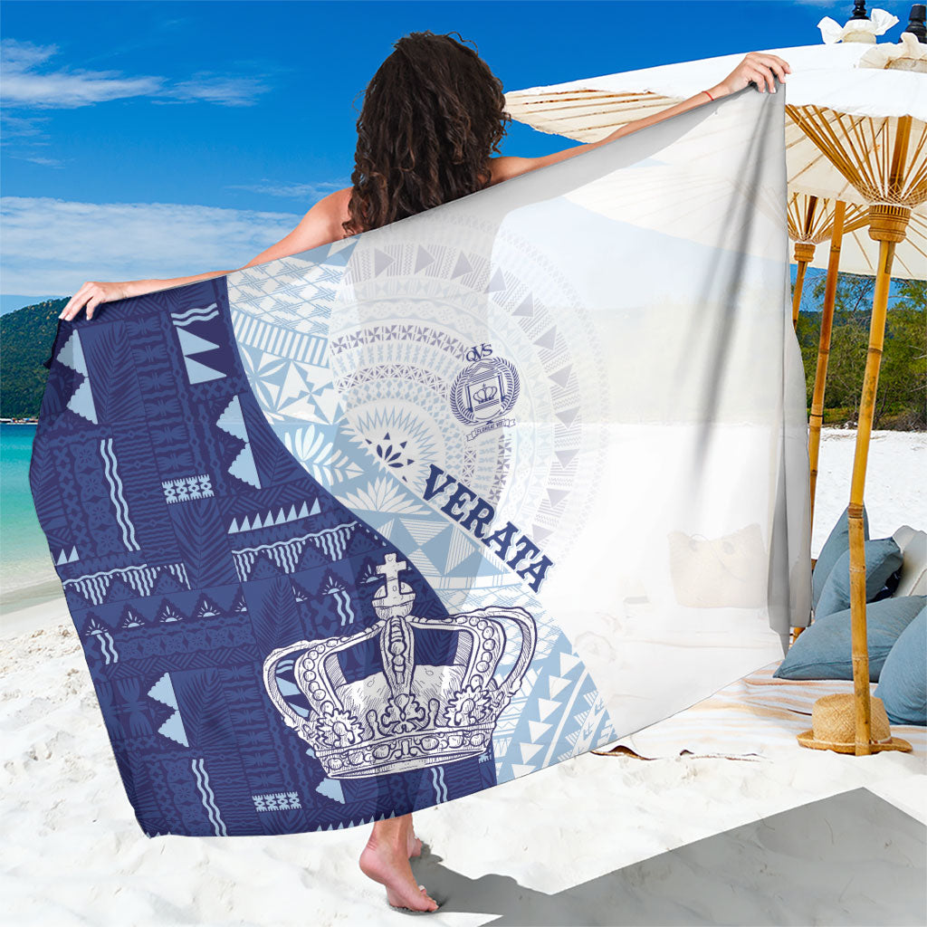 Queen Victoria School Fiji Vulinitu Verata House Sarong Masi Tapa LT7 One Size 44 x 66 inches Blue - Polynesian Pride