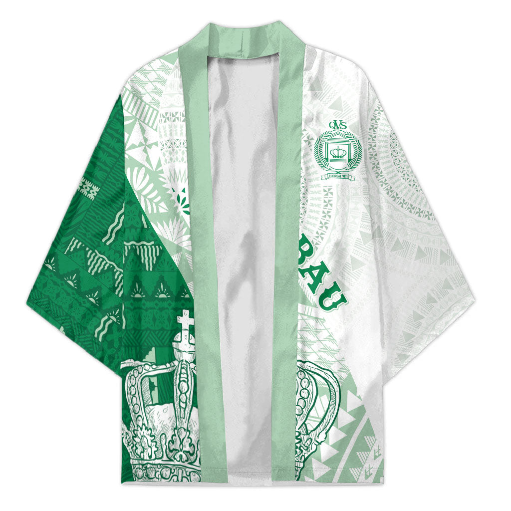 Queen Victoria School Fiji Vulinitu Bau House Kimono Masi Tapa LT7 Unisex Green - Polynesian Pride