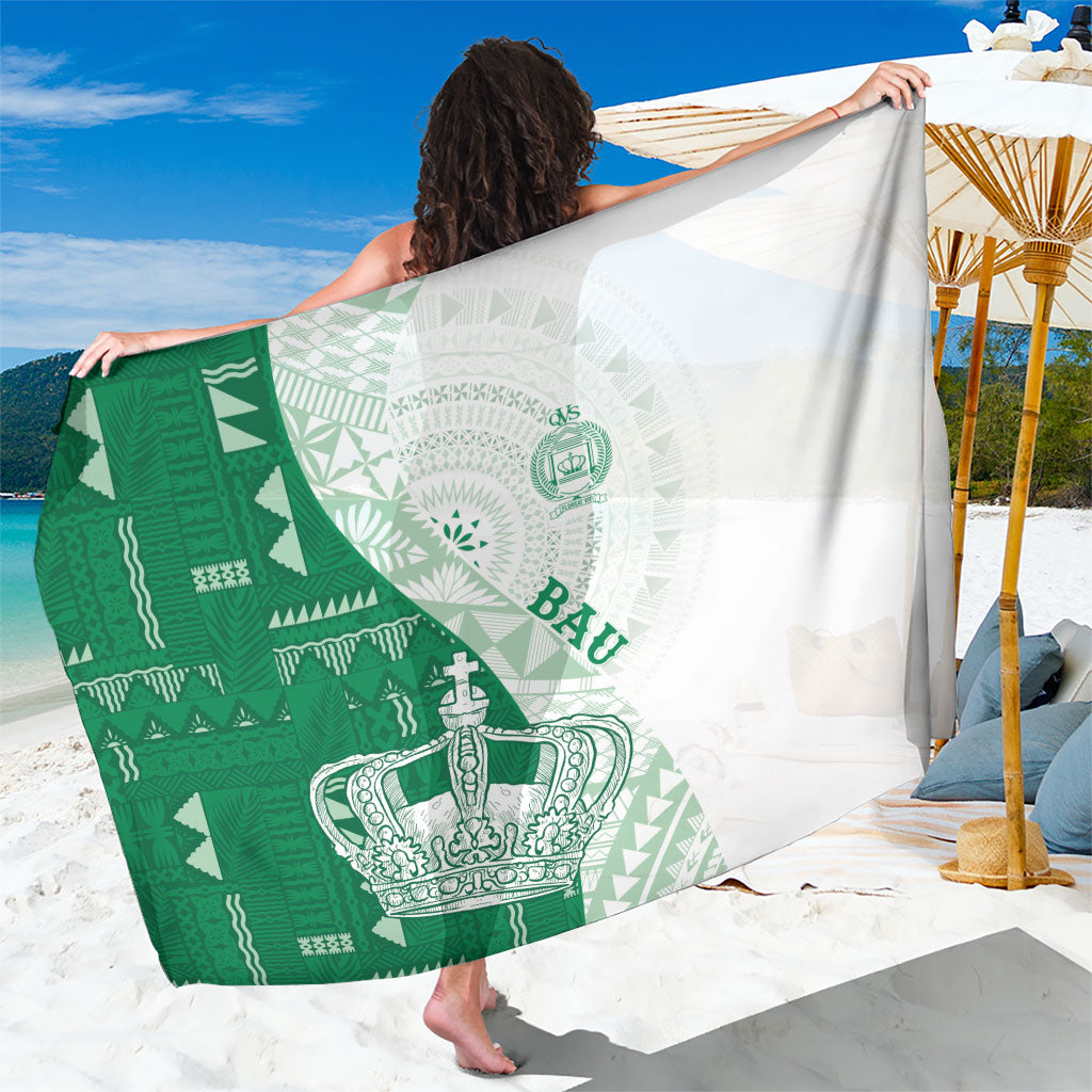 Queen Victoria School Fiji Vulinitu Bau House Sarong Masi Tapa LT7 One Size 44 x 66 inches Green - Polynesian Pride