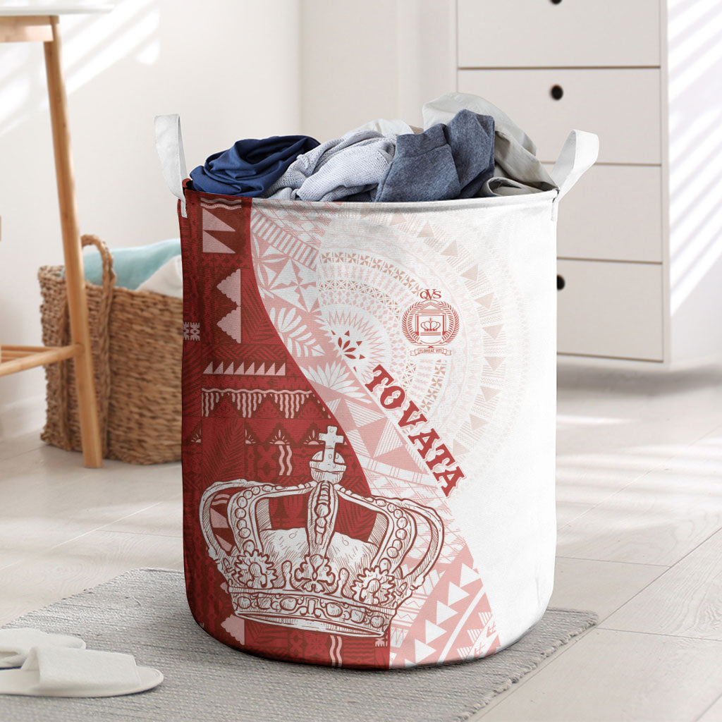 Queen Victoria School Fiji Vulinitu Tovata House Laundry Basket Masi Tapa LT7 Red - Polynesian Pride