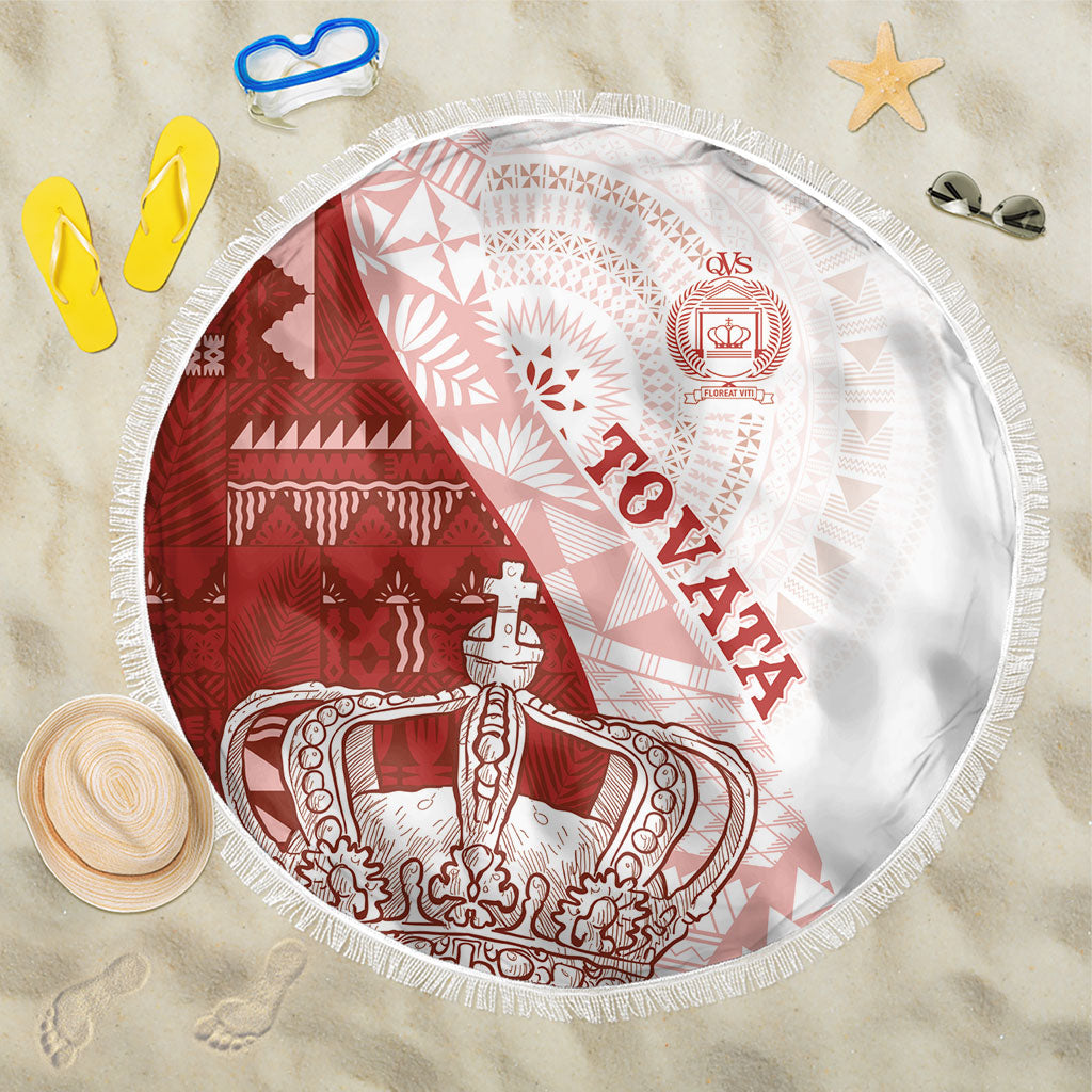 Queen Victoria School Fiji Vulinitu Tovata House Beach Blanket Masi Tapa LT7 One Size 150cm Red - Polynesian Pride