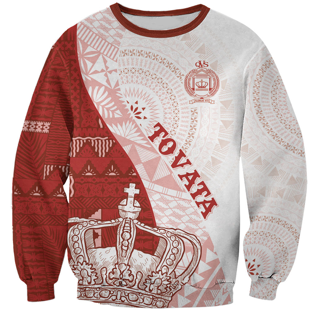 Queen Victoria School Fiji Vulinitu Tovata House Sweatshirt Masi Tapa LT7 Unisex Red - Polynesian Pride