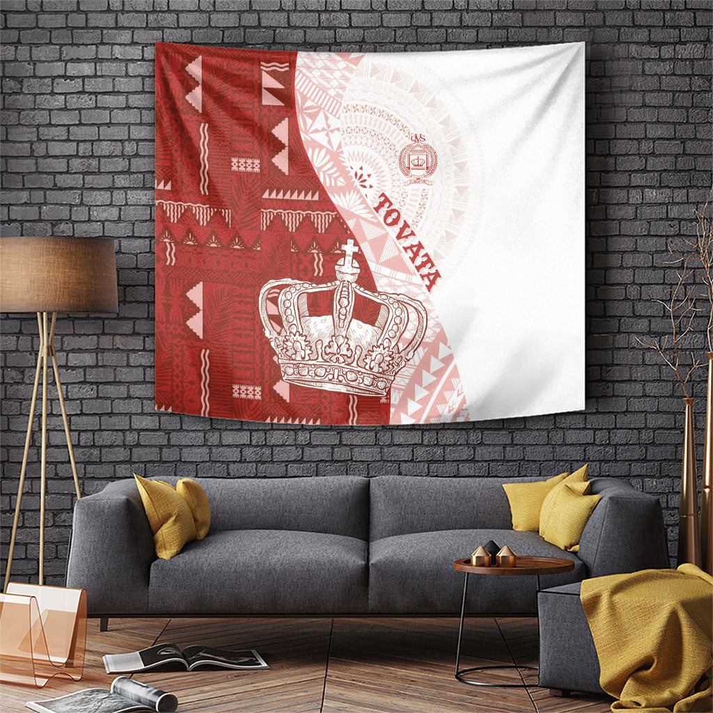Queen Victoria School Fiji Vulinitu Tovata House Tapestry Masi Tapa LT7 Red - Polynesian Pride