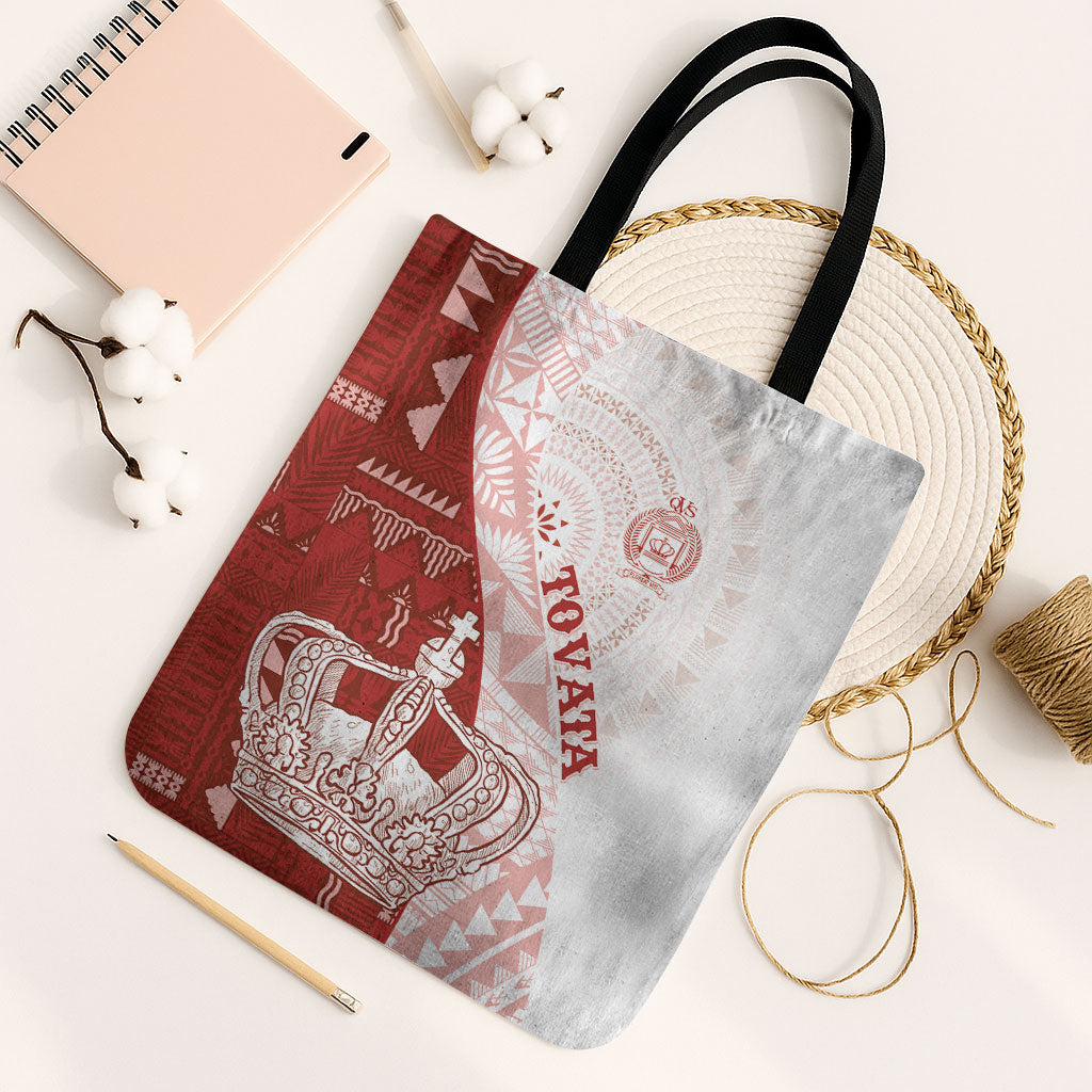 Queen Victoria School Fiji Vulinitu Tovata House Tote Bag Masi Tapa LT7 Black Strap One Size Red - Polynesian Pride