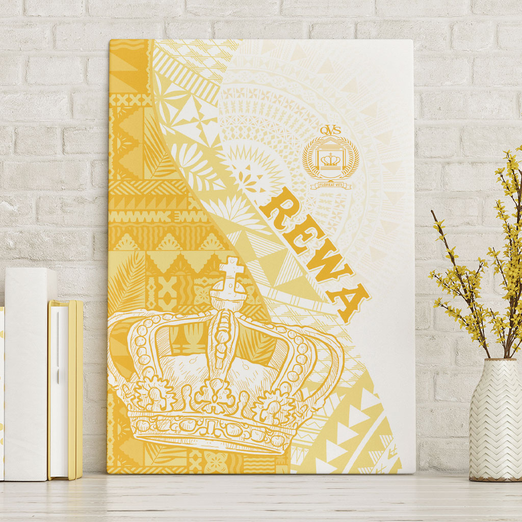 Queen Victoria School Fiji Vulinitu Rewa House Canvas Wall Art Masi Tapa LT7 Without Frame Yellow - Polynesian Pride