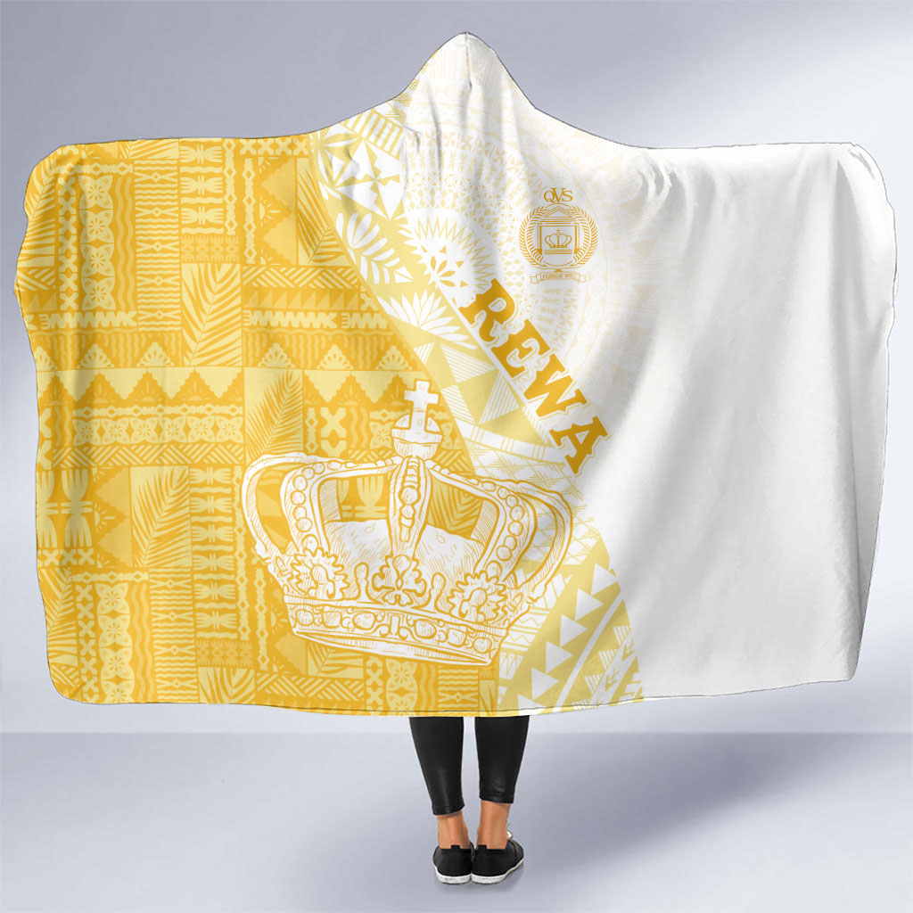 Queen Victoria School Fiji Vulinitu Rewa House Hooded Blanket Masi Tapa LT7 One Size Yellow - Polynesian Pride