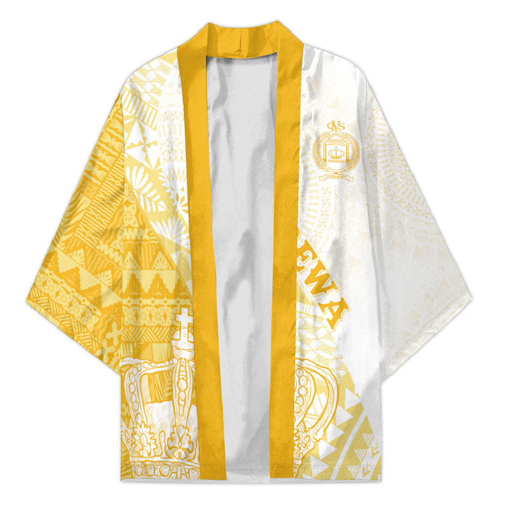 Queen Victoria School Fiji Vulinitu Rewa House Kimono Masi Tapa LT7 Unisex Yellow - Polynesian Pride