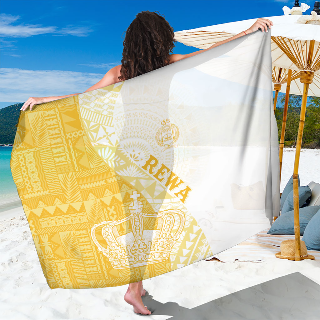 Queen Victoria School Fiji Vulinitu Rewa House Sarong Masi Tapa LT7 One Size 44 x 66 inches Yellow - Polynesian Pride