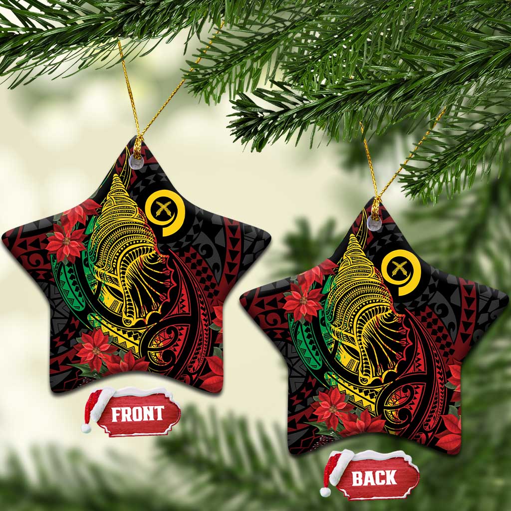 Vanuatu Meri Krismas Ceramic Ornament Conch Shell Tribal Art LT7 Star Art - Polynesian Pride
