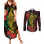 Vanuatu Meri Krismas Couples Matching Summer Maxi Dress and Long Sleeve Button Shirt Conch Shell Tribal Art