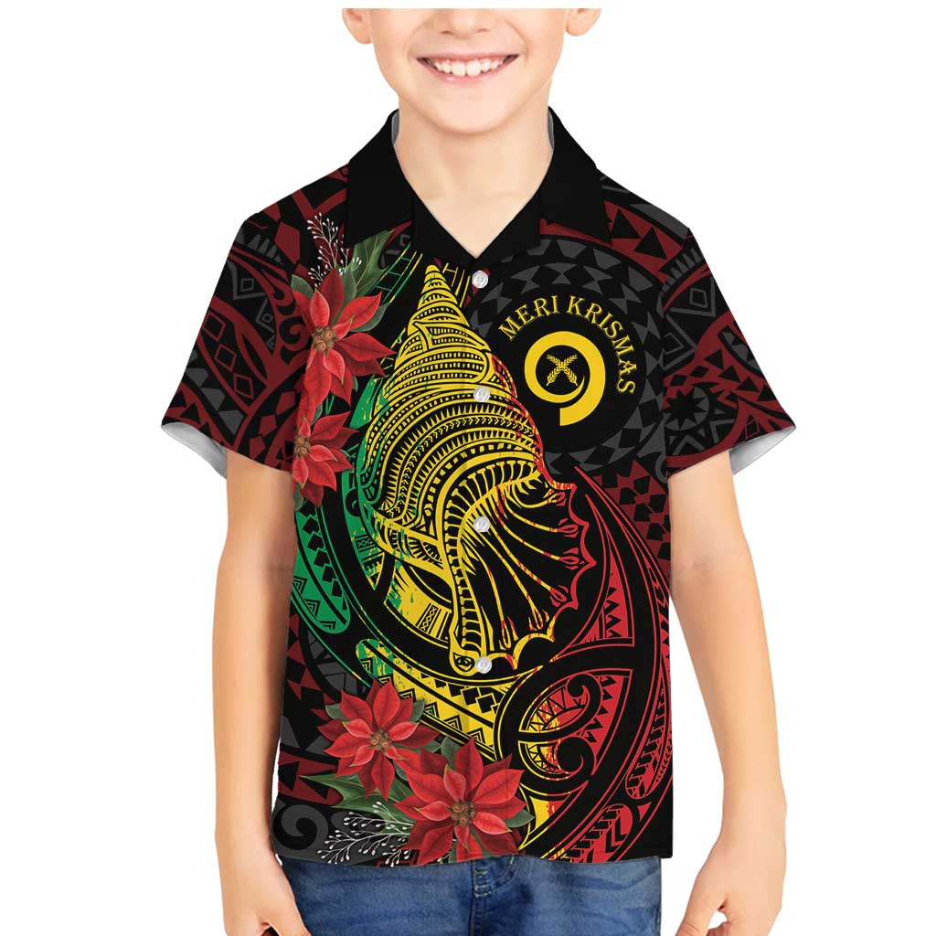 Vanuatu Meri Krismas Family Matching Mermaid Dress and Hawaiian Shirt Conch Shell Tribal Art