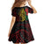 Vanuatu Meri Krismas Family Matching Off Shoulder Maxi Dress and Hawaiian Shirt Conch Shell Tribal Art