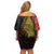 Vanuatu Meri Krismas Family Matching Off Shoulder Short Dress and Hawaiian Shirt Conch Shell Tribal Art