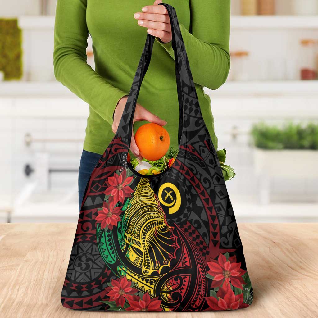 Vanuatu Meri Krismas Grocery Bag Conch Shell Tribal Art