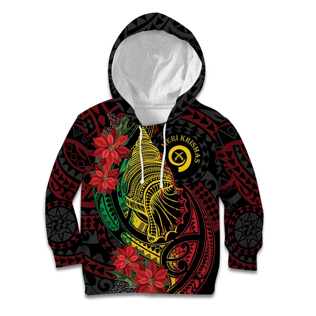 Vanuatu Meri Krismas Kid Hoodie Conch Shell Tribal Art