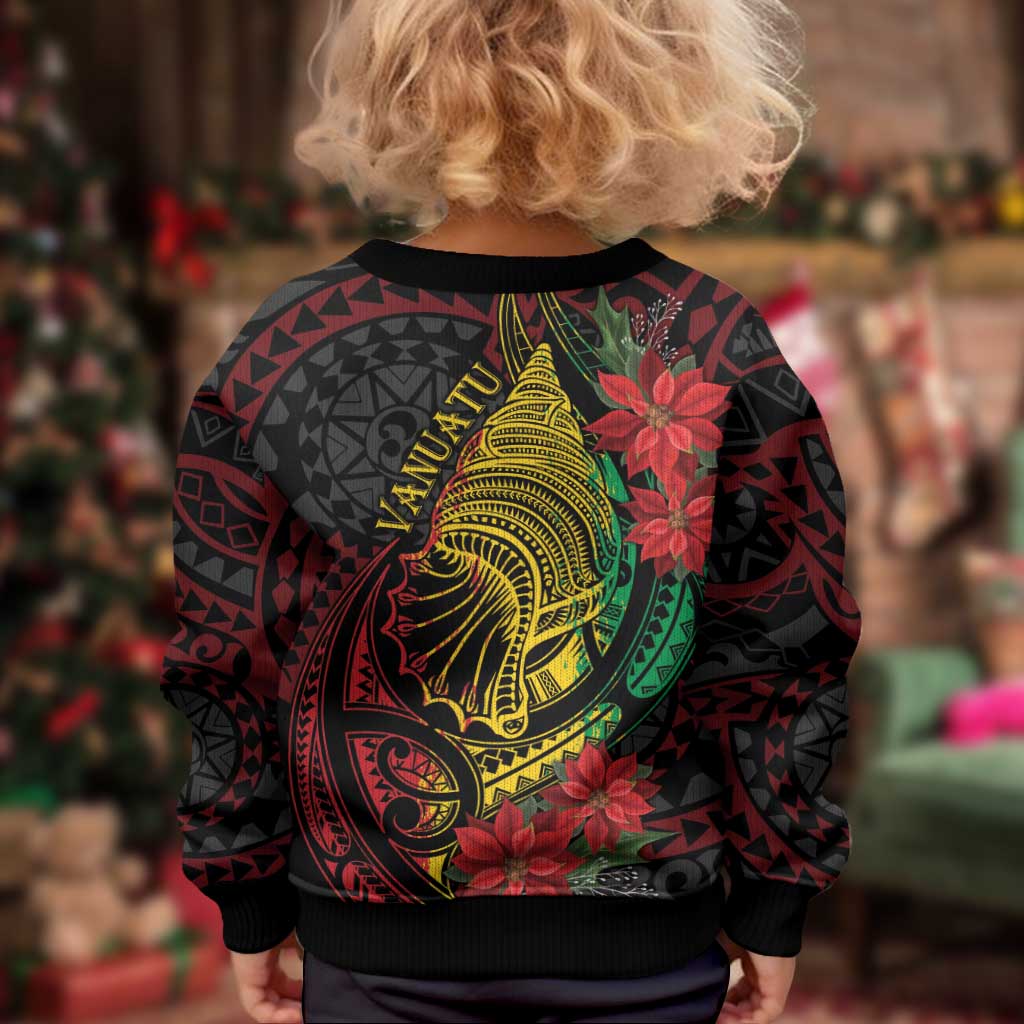 Vanuatu Meri Krismas Kid Ugly Christmas Sweater Conch Shell Tribal Art