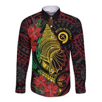 Vanuatu Meri Krismas Long Sleeve Button Shirt Conch Shell Tribal Art