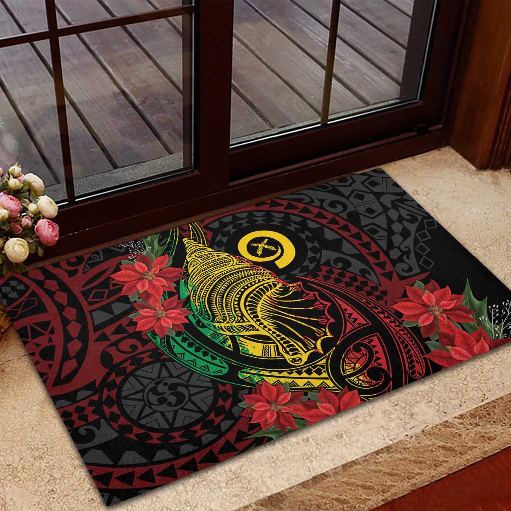 Vanuatu Meri Krismas Rubber Doormat Conch Shell Tribal Art LT7 - Polynesian Pride