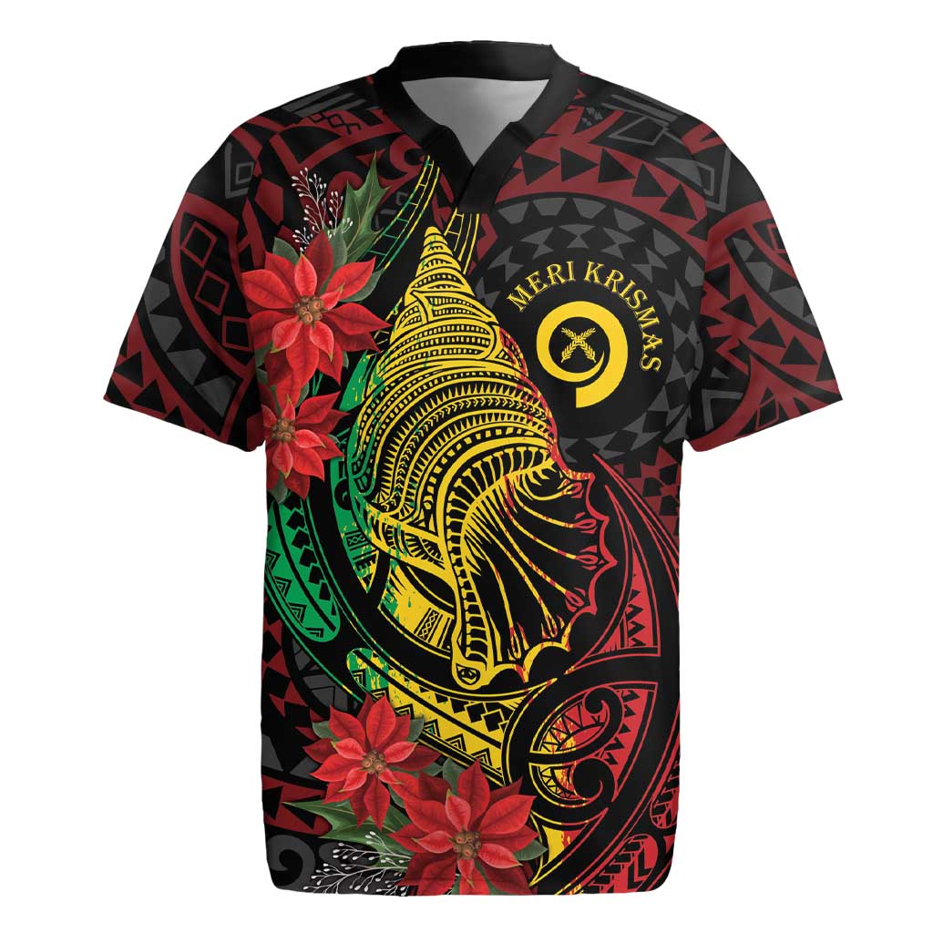Vanuatu Meri Krismas Rugby Jersey Conch Shell Tribal Art LT7 Art - Polynesian Pride