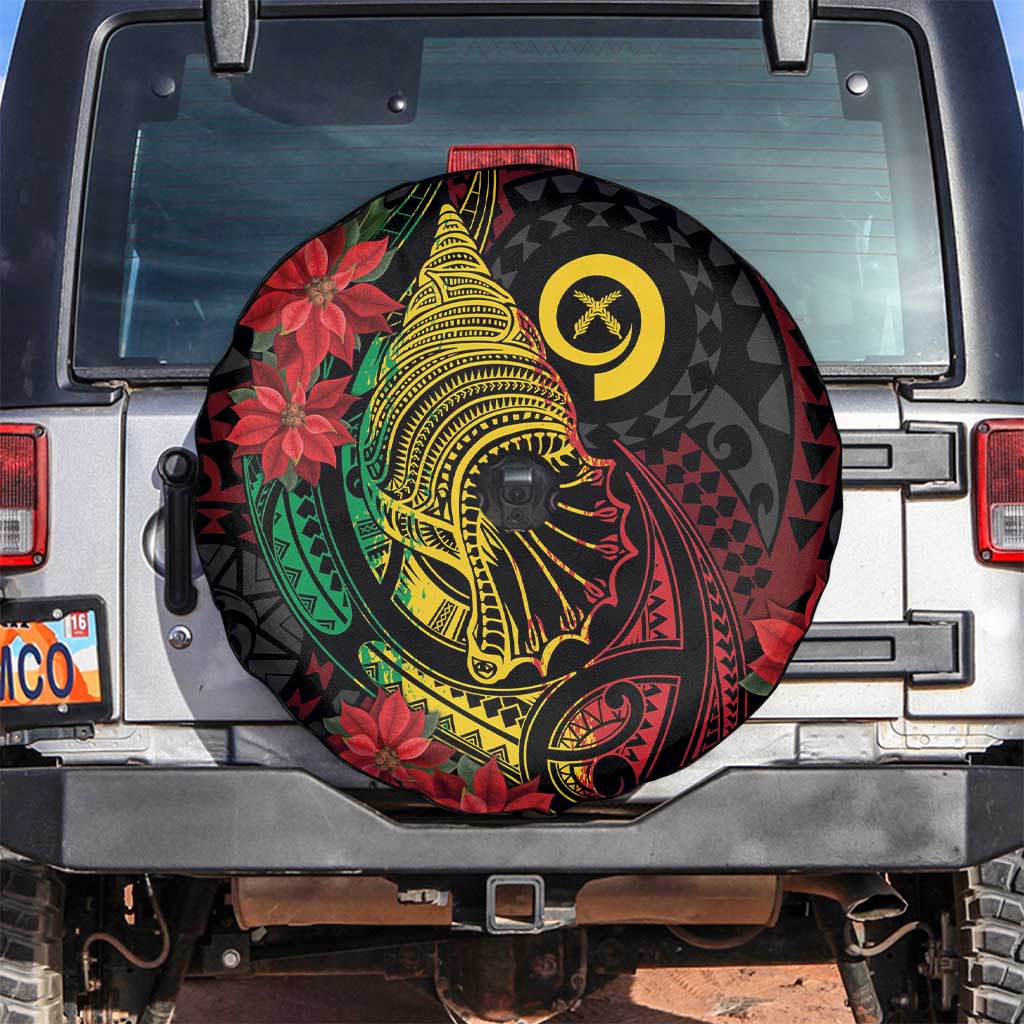 Vanuatu Meri Krismas Spare Tire Cover Conch Shell Tribal Art