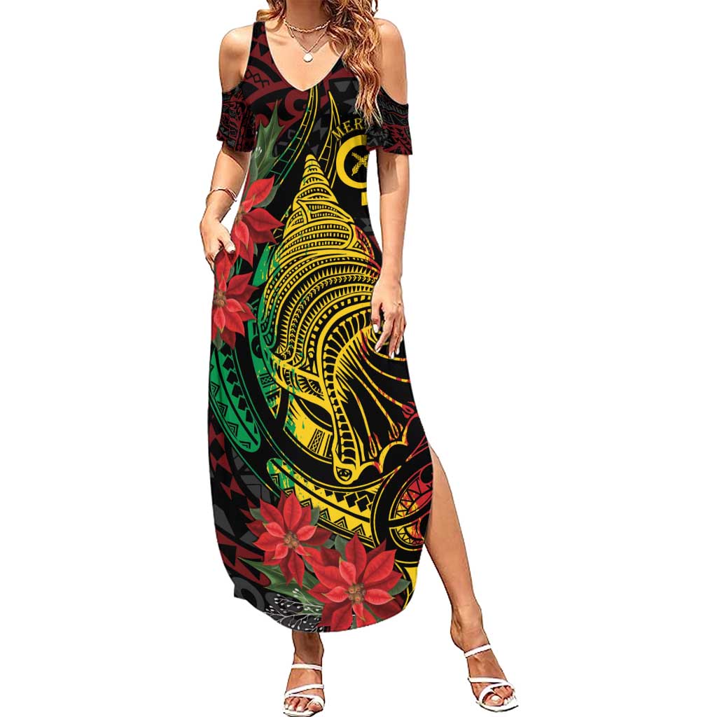 Vanuatu Meri Krismas Summer Maxi Dress Conch Shell Tribal Art LT7 Women Art - Polynesian Pride