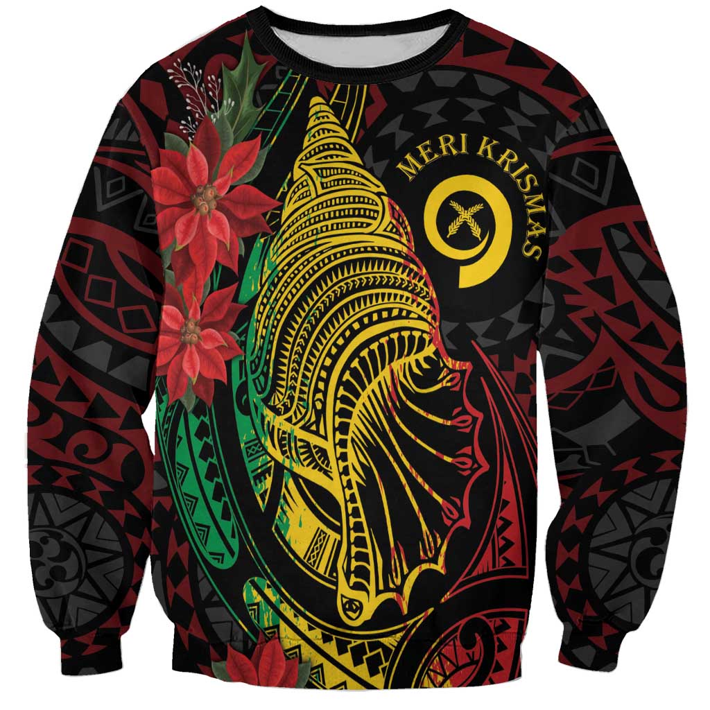 Vanuatu Meri Krismas Sweatshirt Conch Shell Tribal Art LT7 Unisex Art - Polynesian Pride