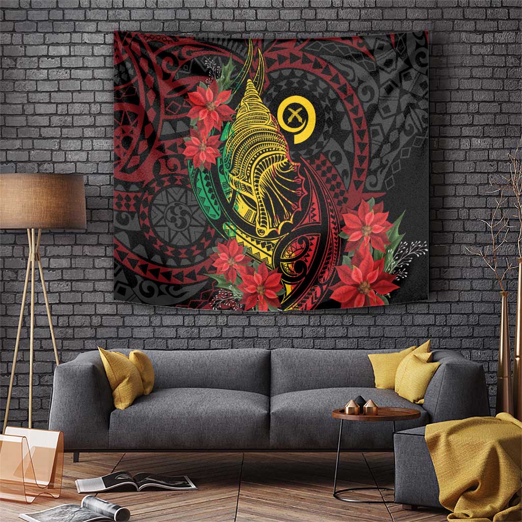 Vanuatu Meri Krismas Tapestry Conch Shell Tribal Art