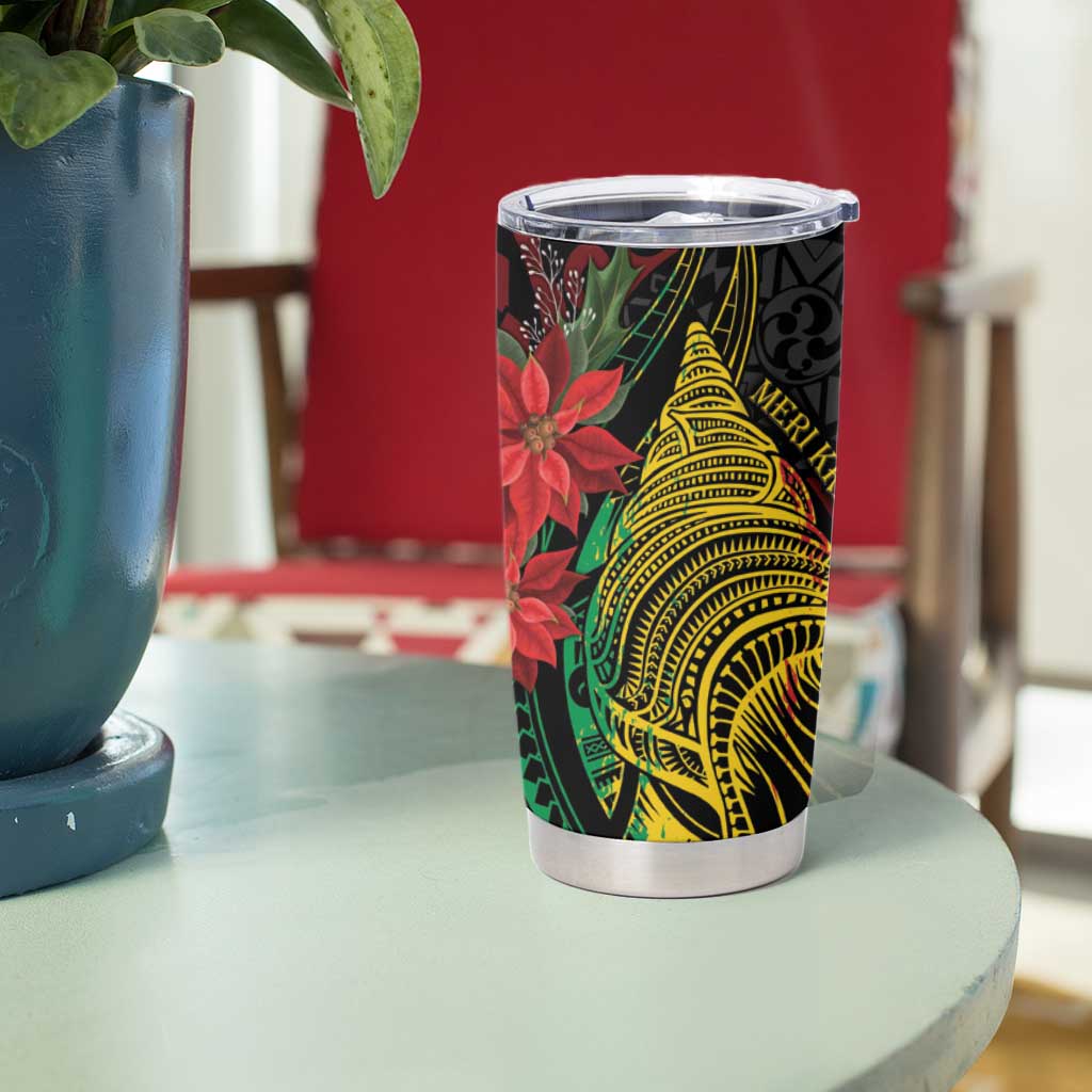 Vanuatu Meri Krismas Tumbler Cup Conch Shell Tribal Art LT7 - Polynesian Pride