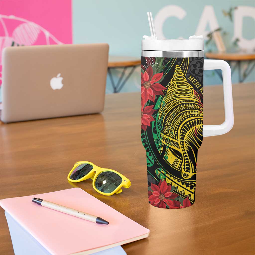Vanuatu Meri Krismas Tumbler With Handle Conch Shell Tribal Art LT7 - Polynesian Pride