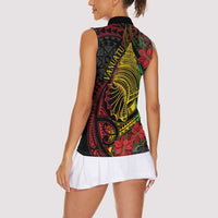 Vanuatu Meri Krismas Women Sleeveless Polo Shirt Conch Shell Tribal Art